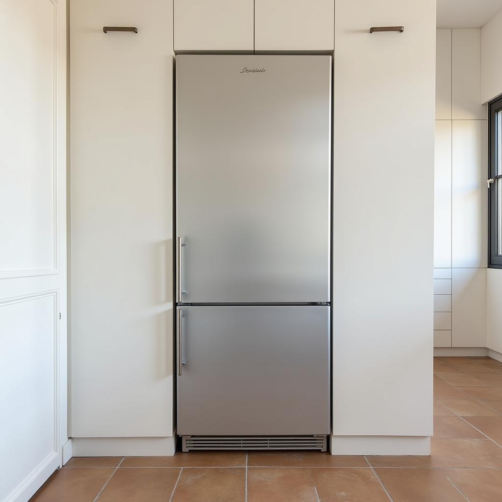 Modern refrigerator in a Spanish kitchen