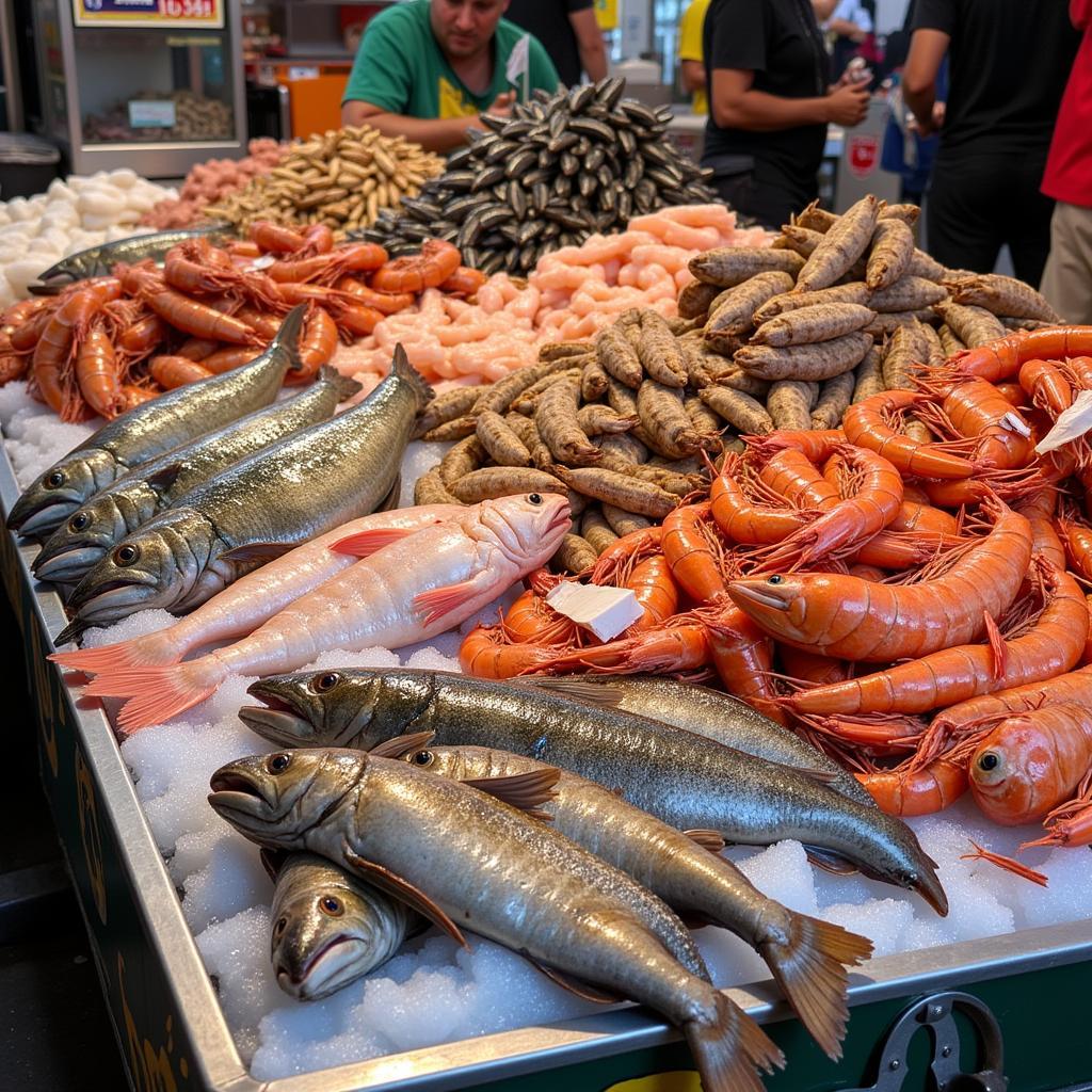 Fresh Seafood at a Spanish Market