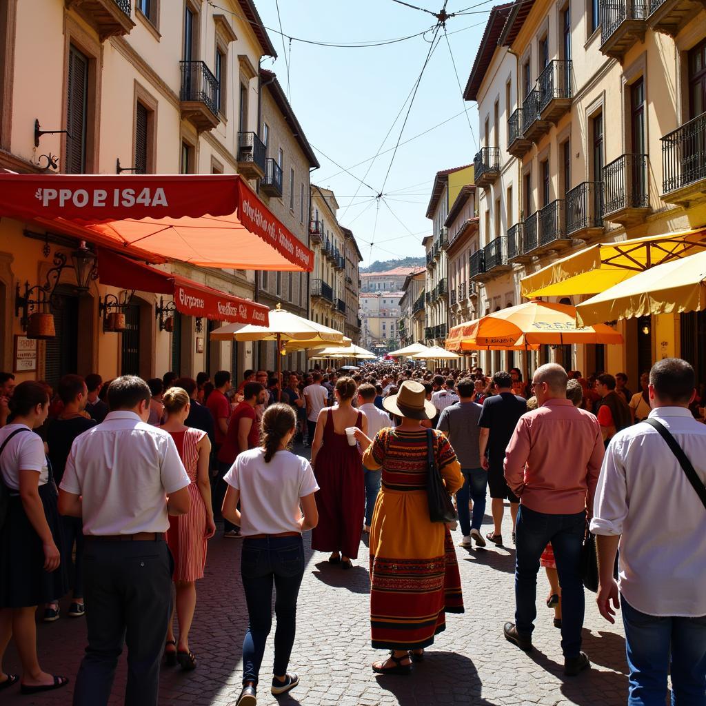 Lively Spanish Street Festival