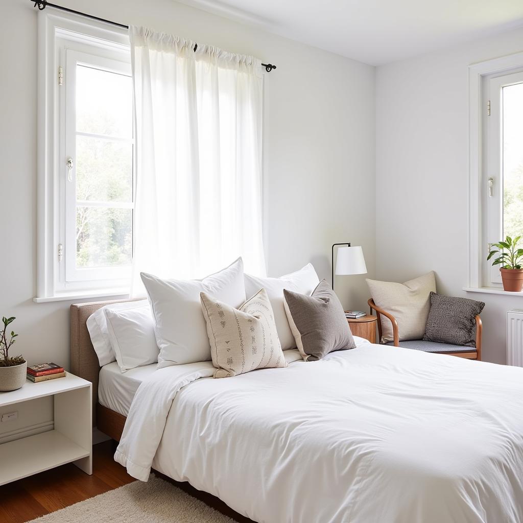 Bedroom with Zara Home cushions