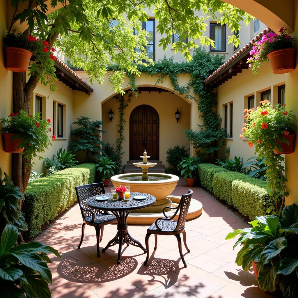 Tranquil Spanish courtyard