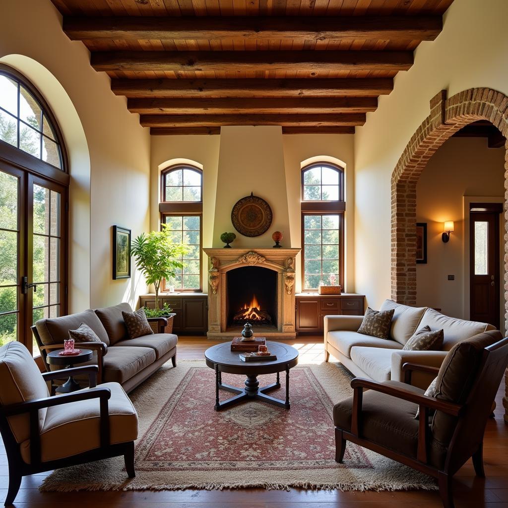 Warm and inviting Spanish living room