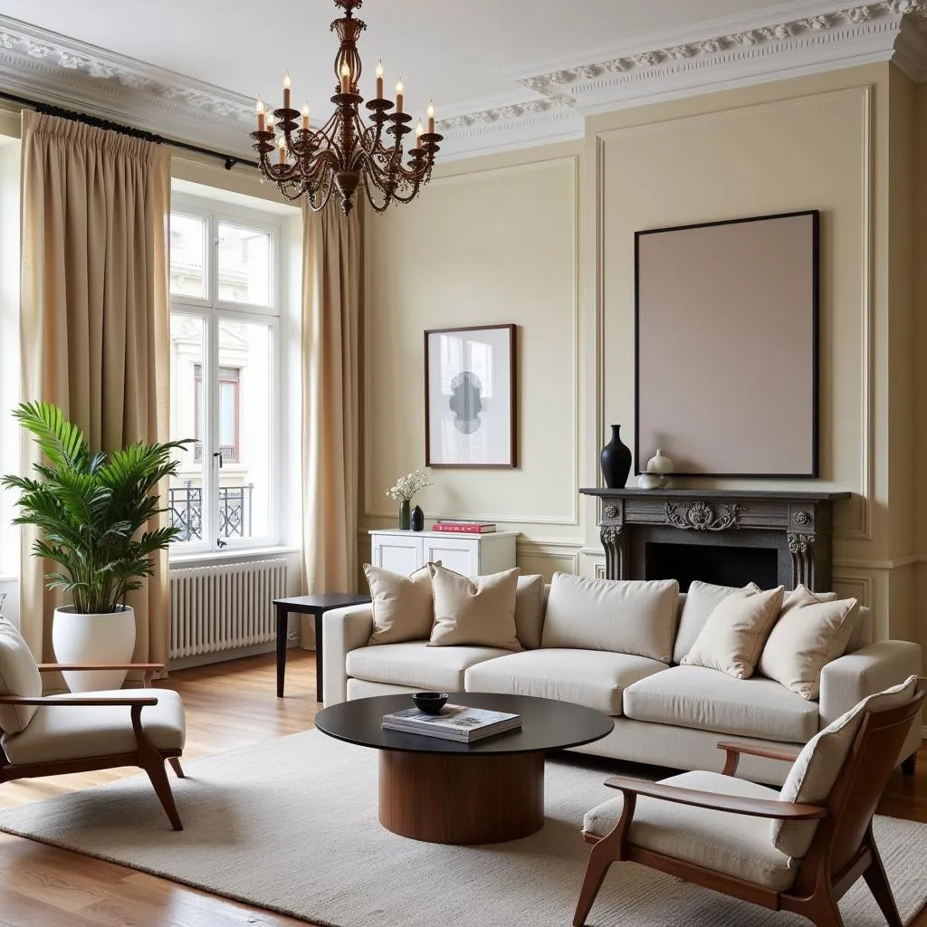 Spanish Style Living Room with Candelabra