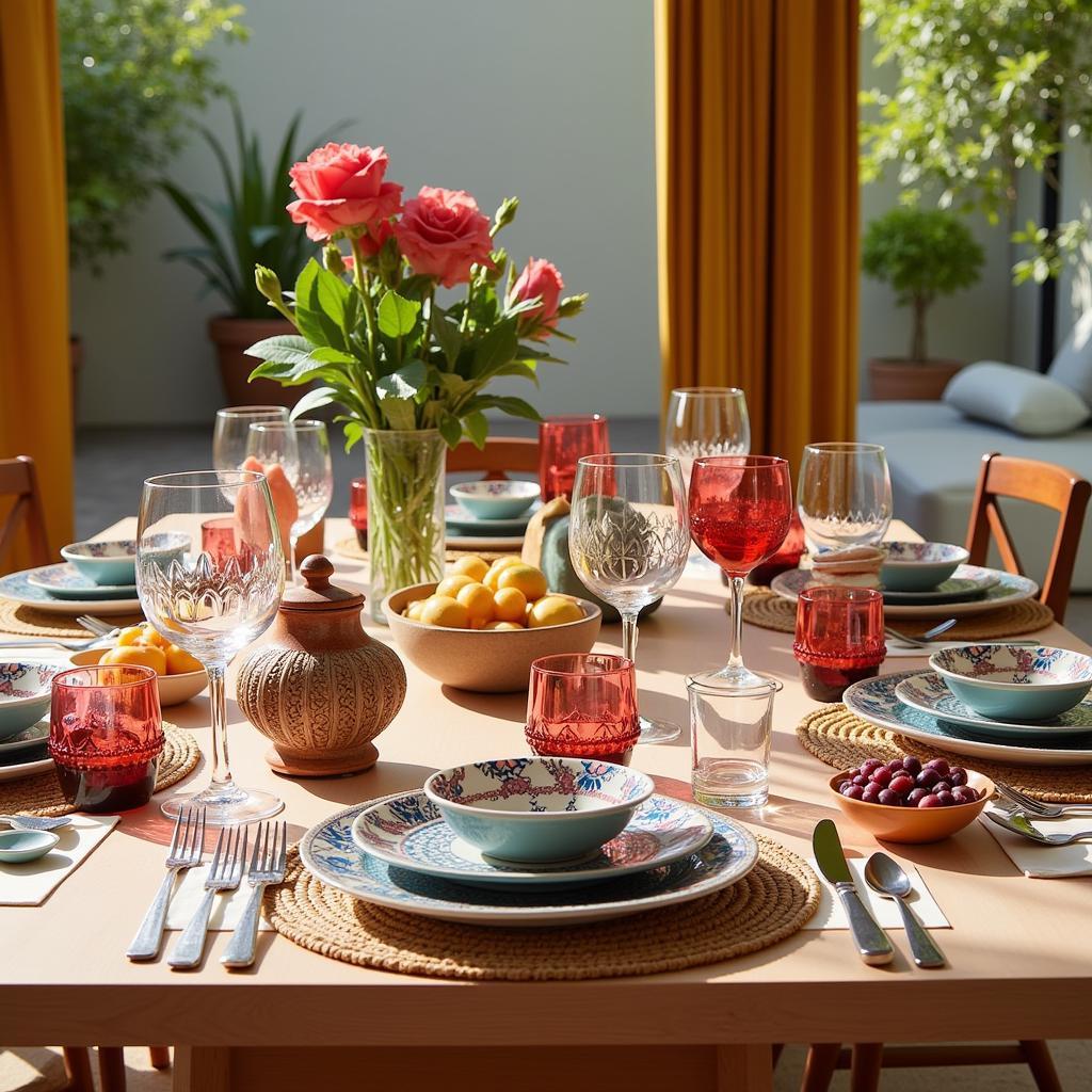 Spanish Table Setting with Zara Home Cristaleria