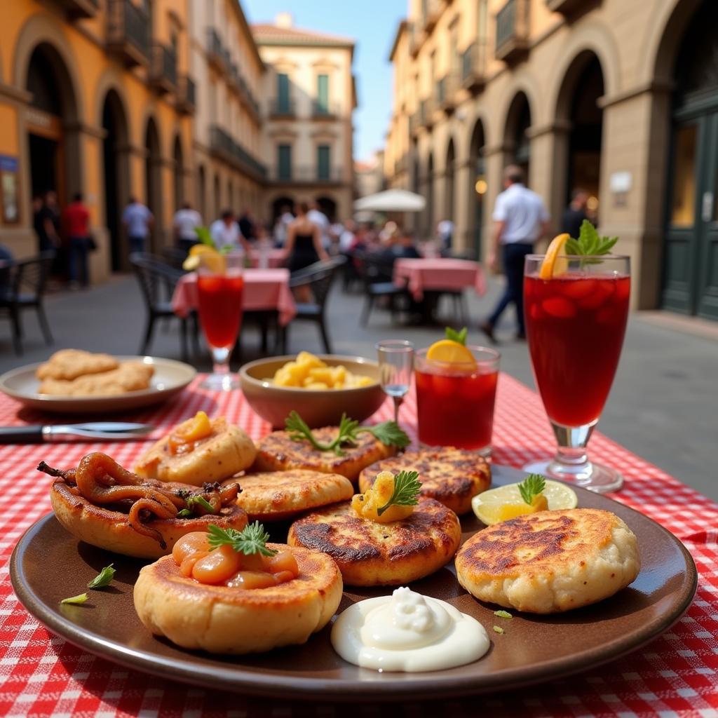 Enjoying Spanish Tapas and Sangria