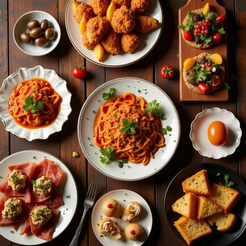 A Colorful Spread of Traditional Spanish Tapas