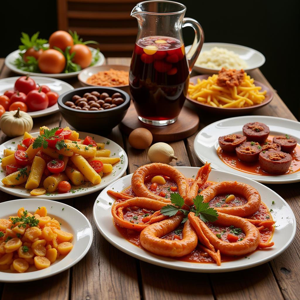 An array of authentic Spanish tapas