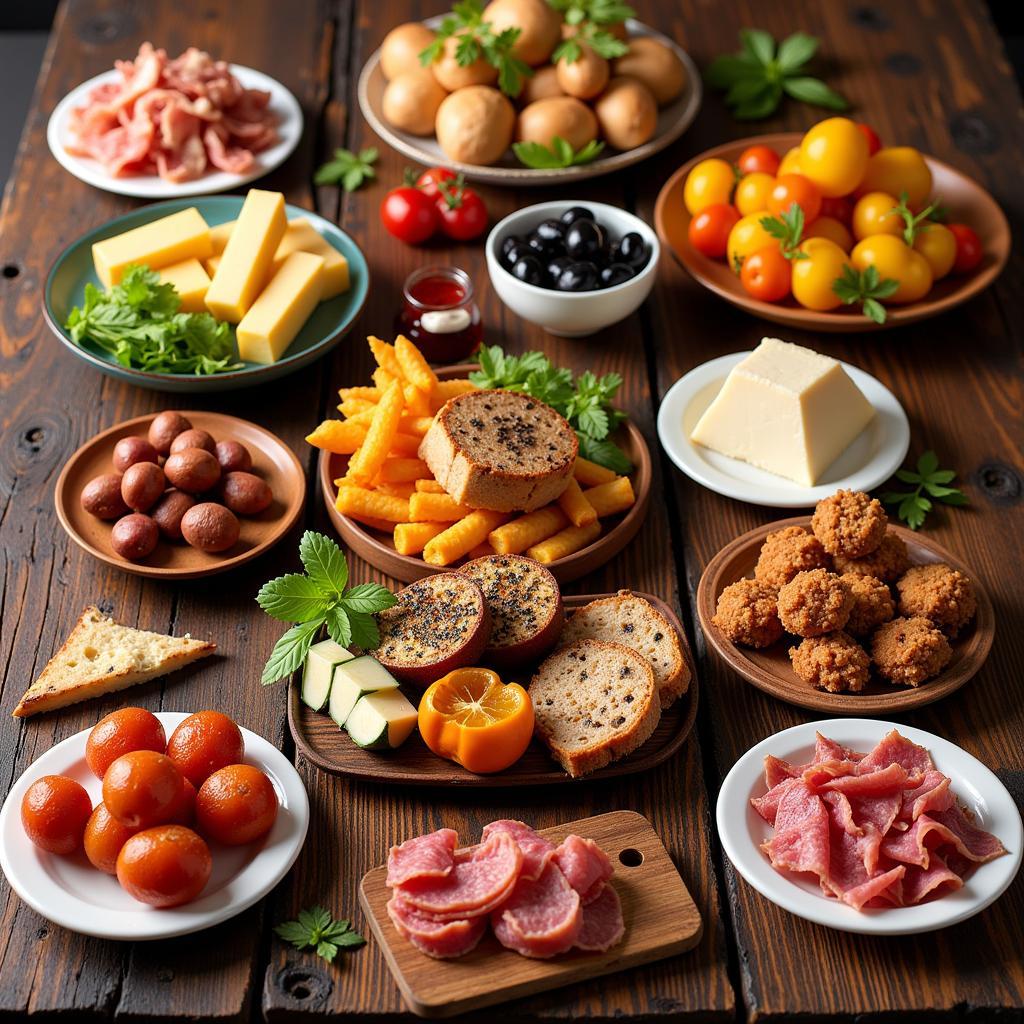 A Colorful Spread of Spanish Tapas