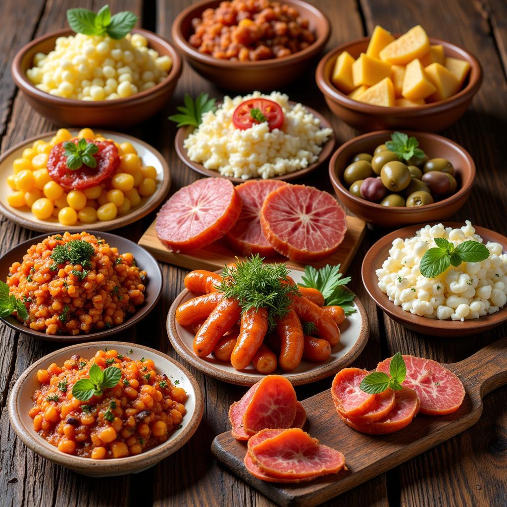 A delicious spread of Spanish Tapas