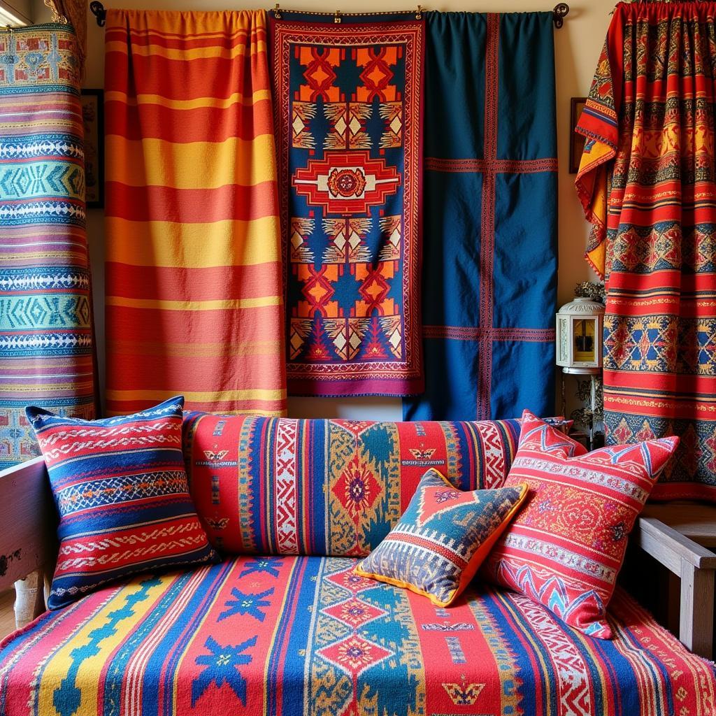 A collection of colorful Spanish textiles