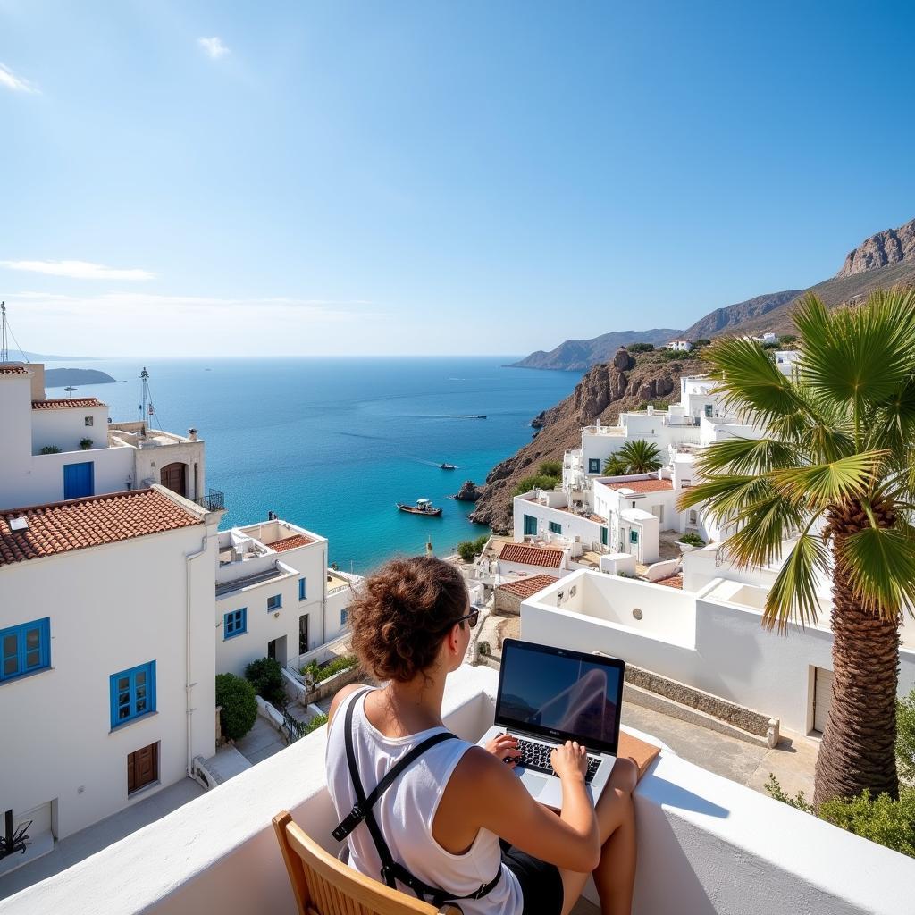 Remote Worker in a Spanish Town