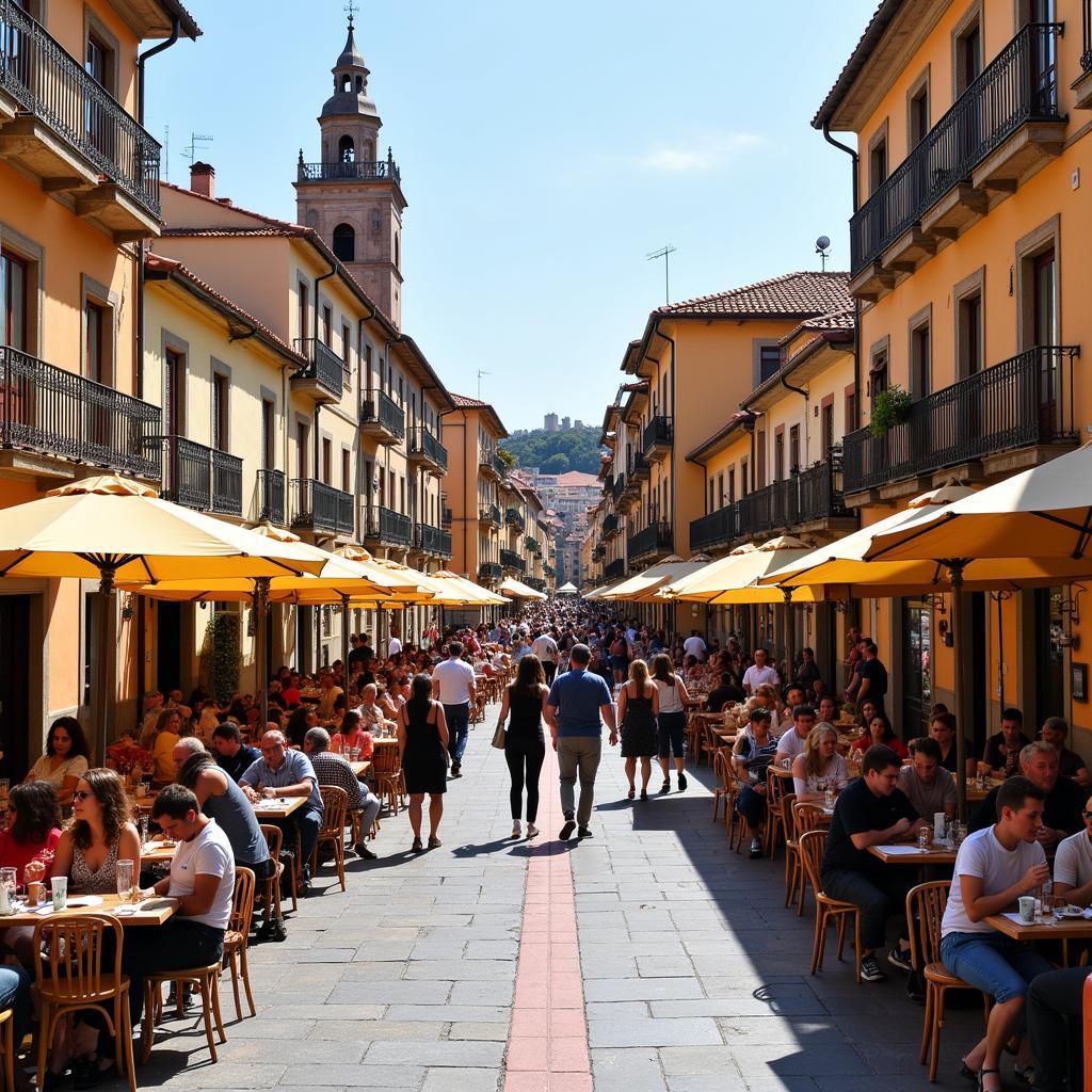 Vibrant Town Square in Spain