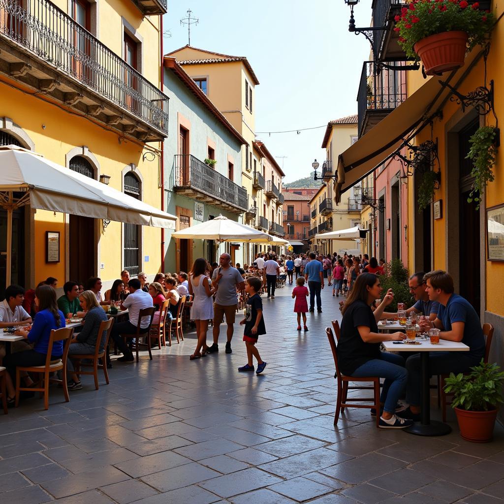 Connecting with Locals in a Spanish Town Square