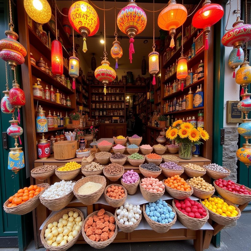 Colorful Spanish Velas at a Local Market