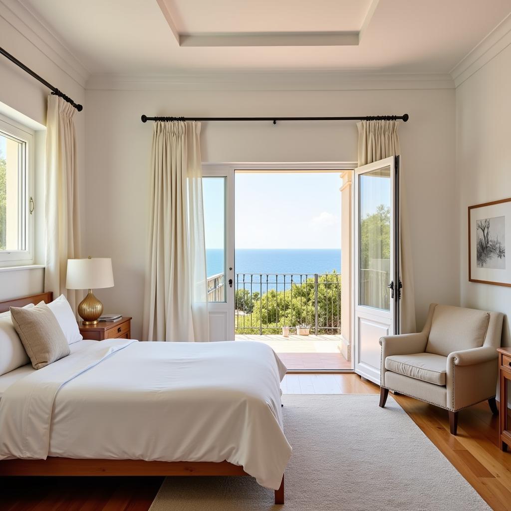 Serene Bedroom with Balcony in Spanish Villa