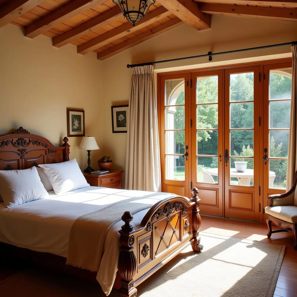 Spanish Villa Bedroom with Mesita De Noche