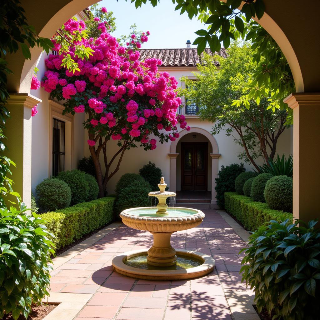 Tranquil courtyard of a Spanish villa