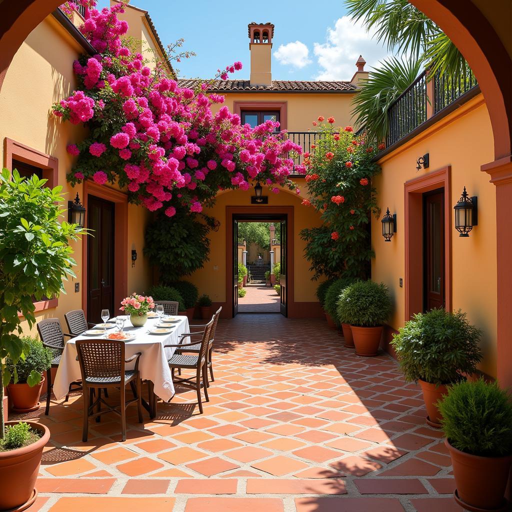 A charming courtyard in a Spanish villa