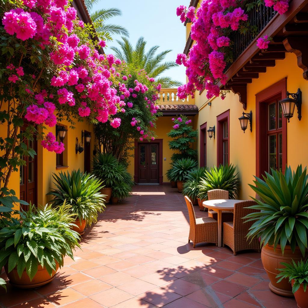 Tranquil Spanish Villa Courtyard