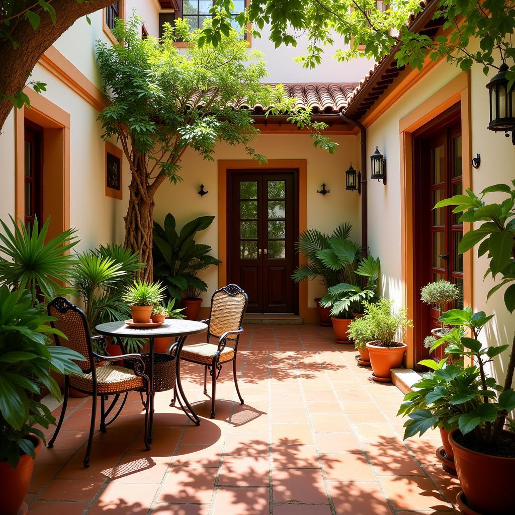 Tranquil Spanish Villa Courtyard