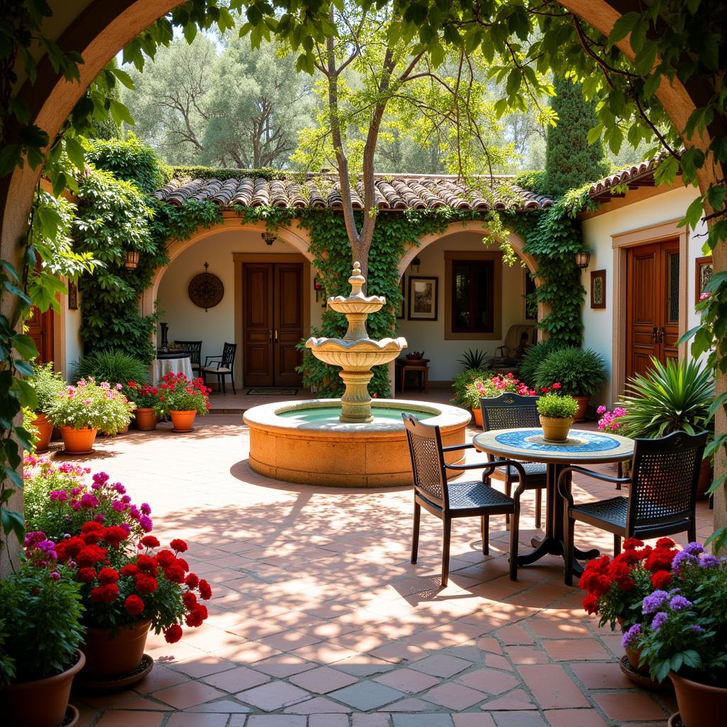 Traditional Spanish Villa Courtyard