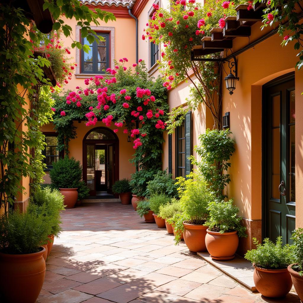 Tranquil courtyard of a Spanish villa