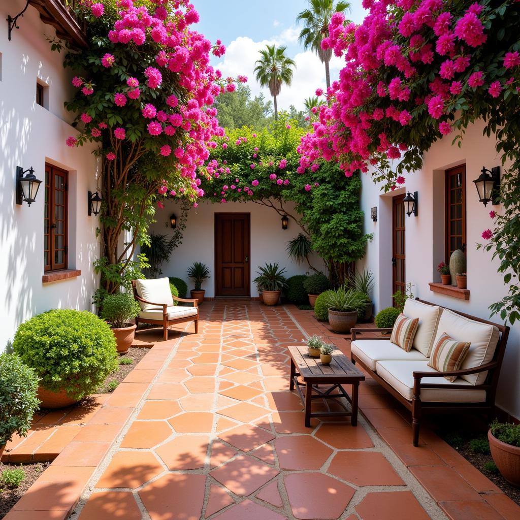 Tranquil courtyard of a Spanish villa