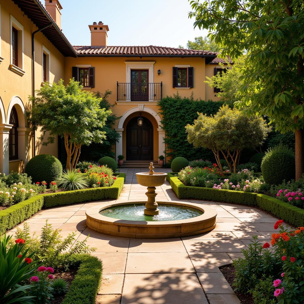 Tranquil courtyard of a Spanish villa