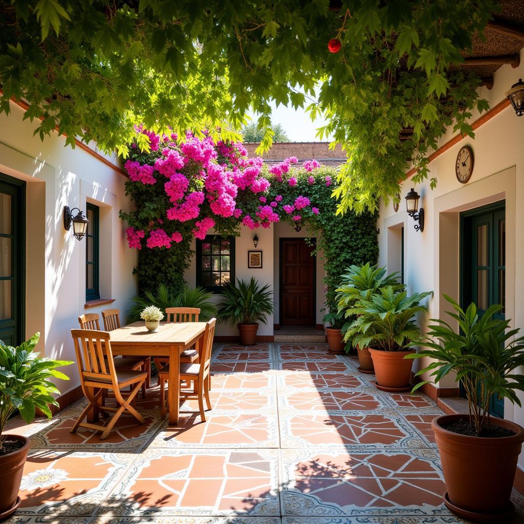 Tranquil courtyard of a Spanish villa