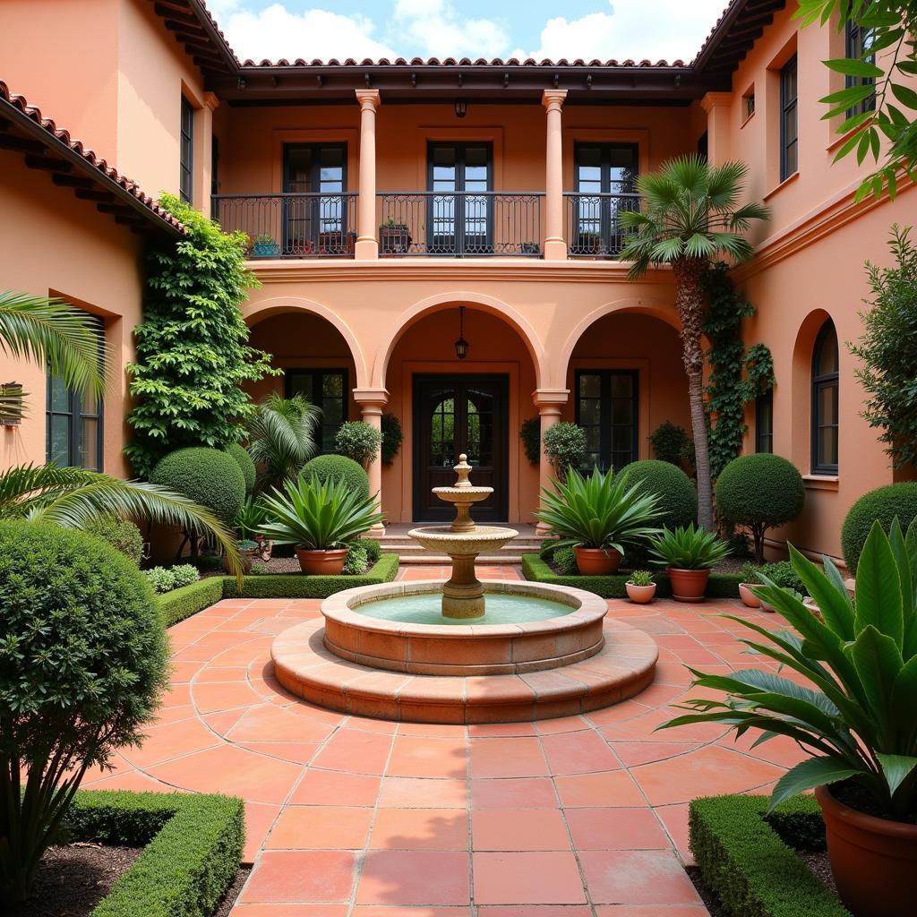 Tranquil courtyard of a Spanish villa