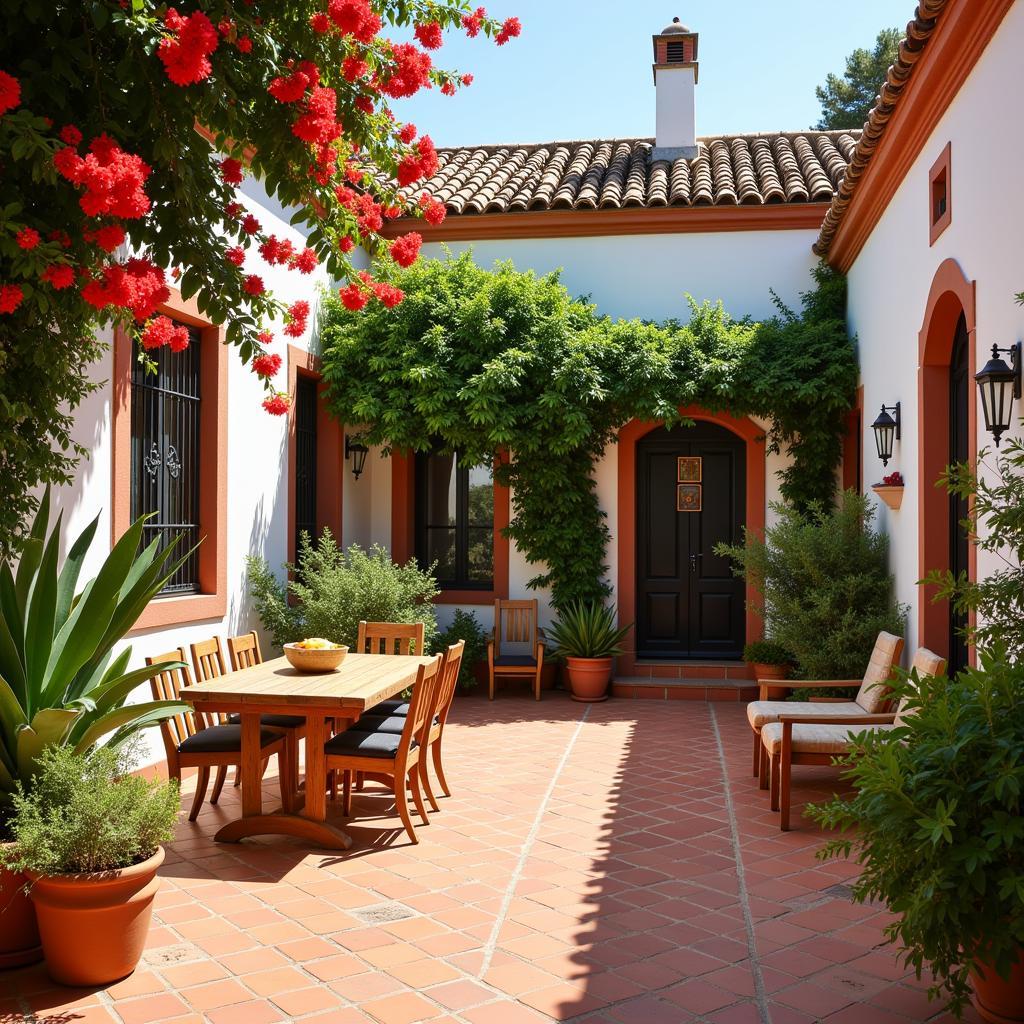 Tranquil Spanish Villa Courtyard