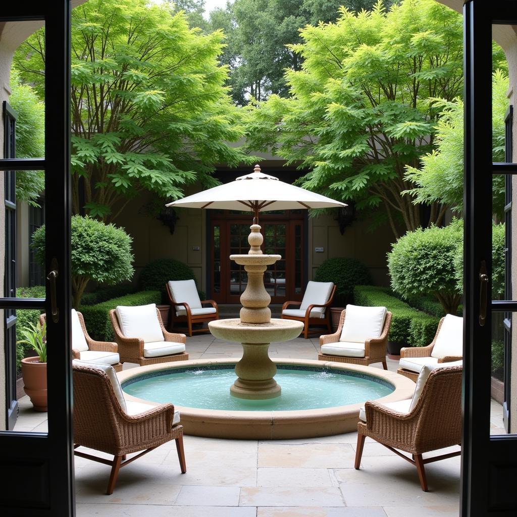 Tranquil courtyard of a Spanish villa