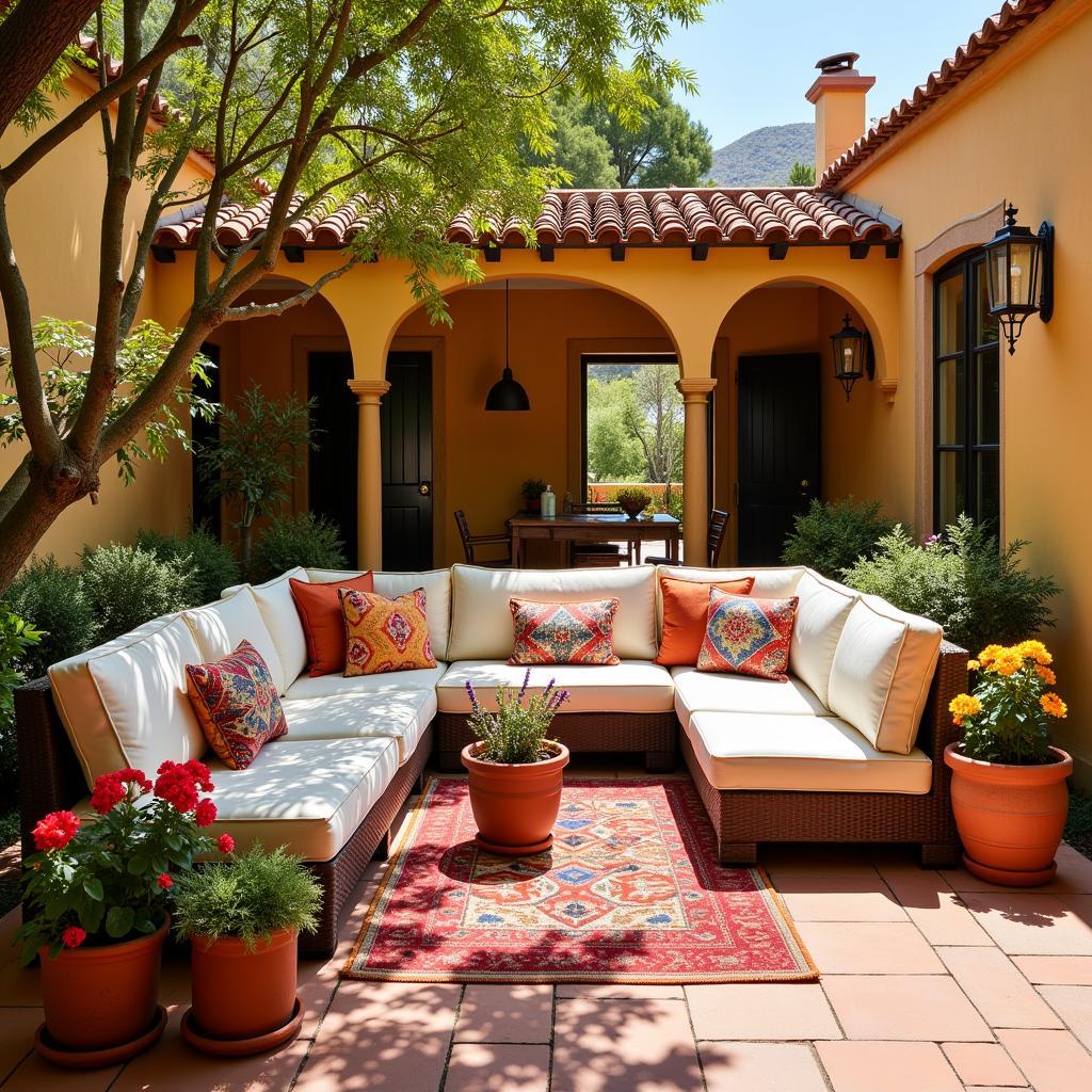 Spanish Villa Courtyard with Zara Home Accents