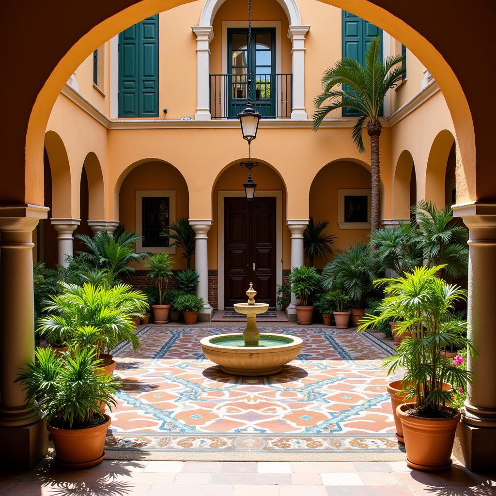 Tranquil Courtyard of a Spanish Villa