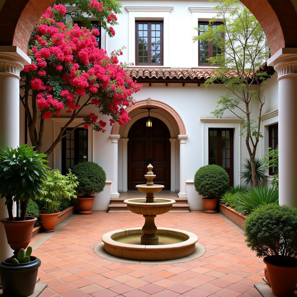 Traditional Spanish Villa Courtyard