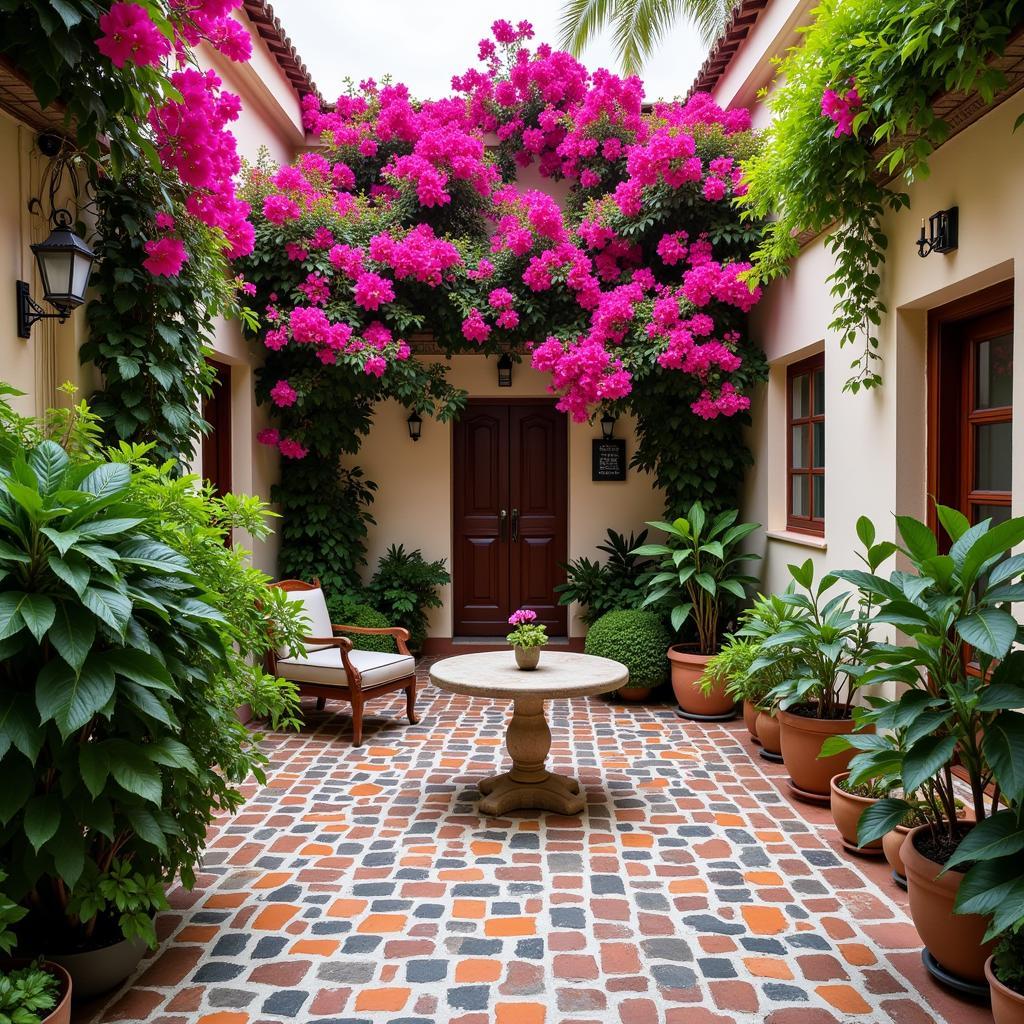 Tranquil Spanish Villa Courtyard