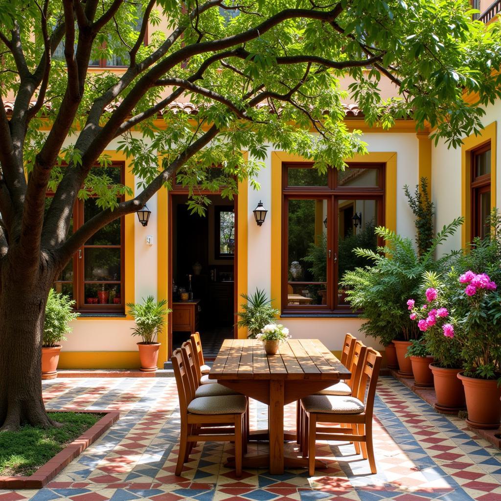 Tranquil courtyard of a Spanish villa