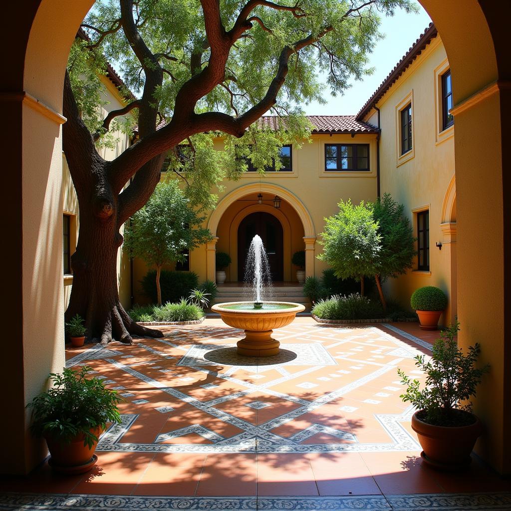 Vintage Spanish Villa Courtyard