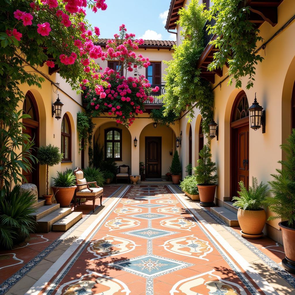 Tranquil Courtyard of a Spanish Villa