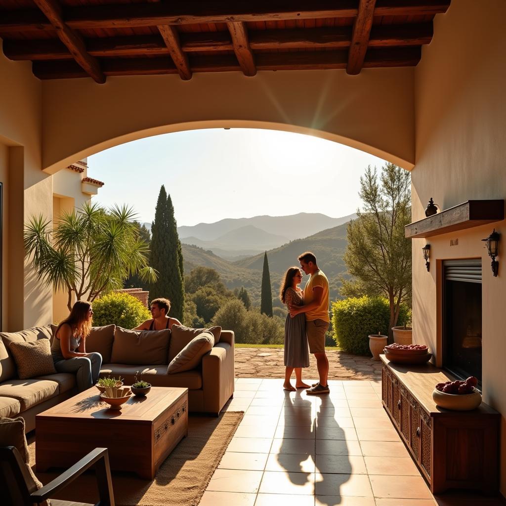 Family Gathering in a Spanish Villa