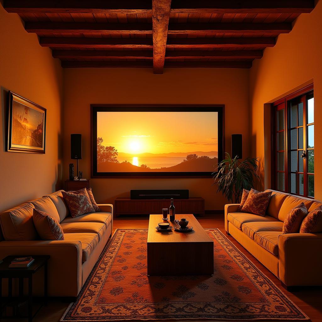 Modern home cinema setup in a Spanish villa