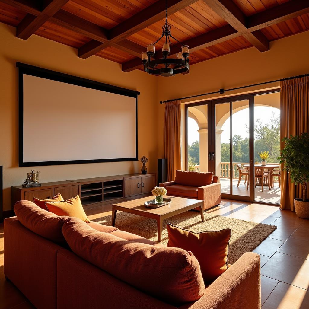 Home Cinema Setup in Spanish Villa