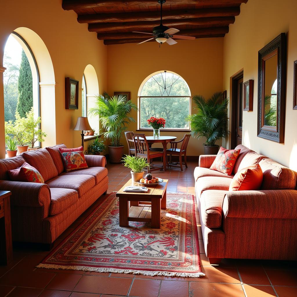 A Spanish villa interior decorated with Pepco home decor items