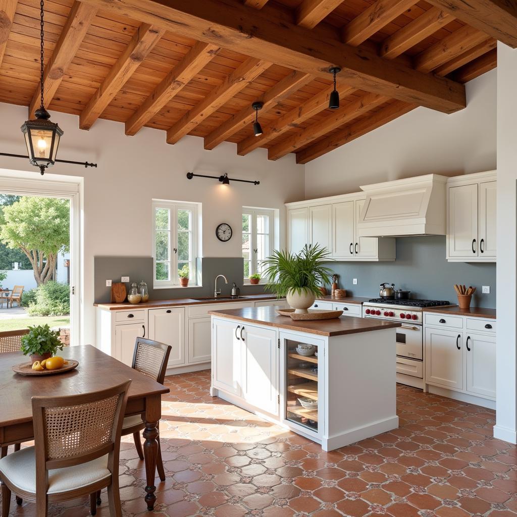 Spacious kitchen in a Spanish villa