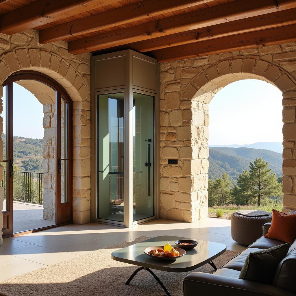 Modern Lift in Traditional Spanish Villa