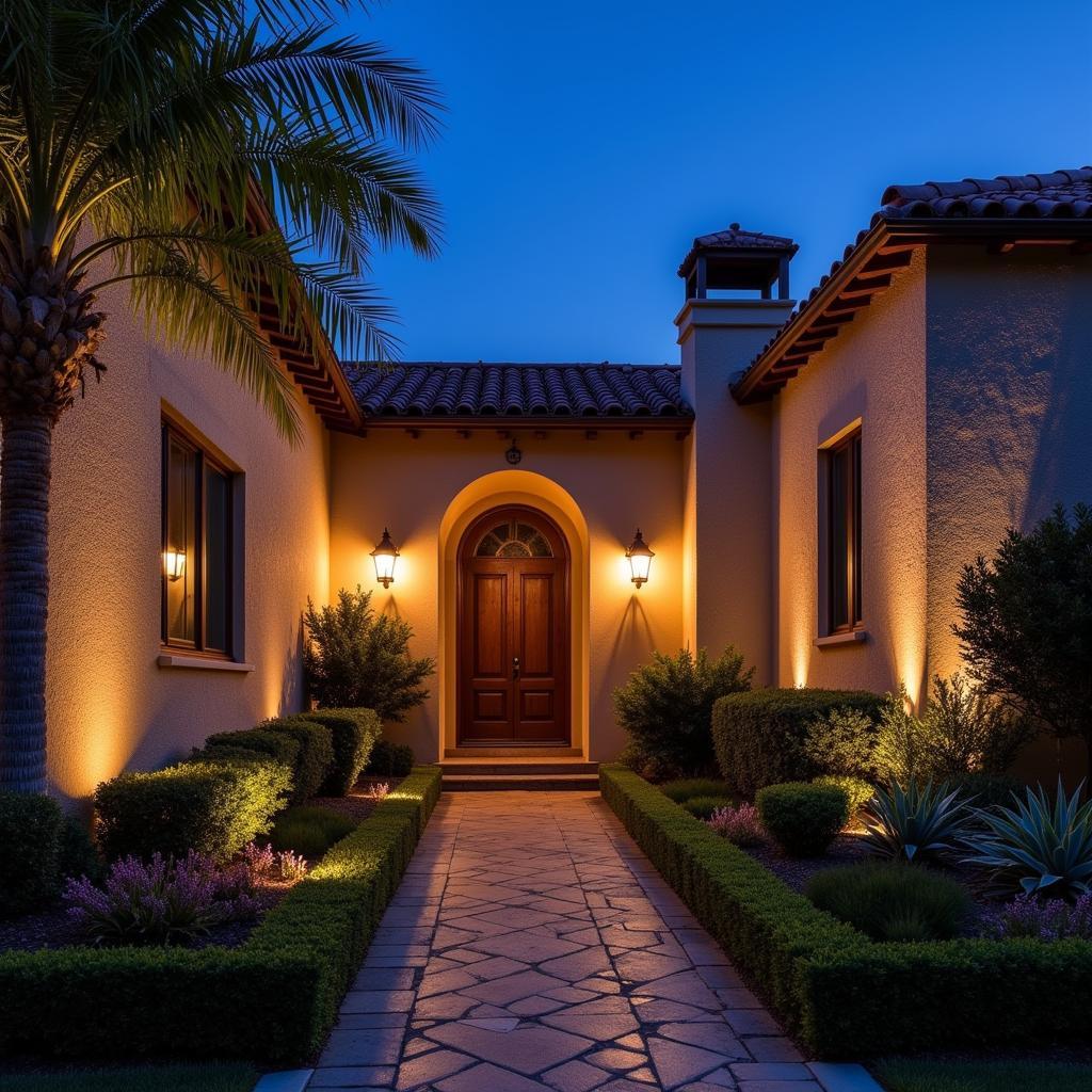 Spanish Villa illuminated with Livarno Home LED lights