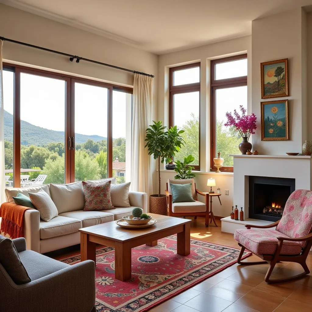 Spacious Spanish Villa Living Room Staged for Rent