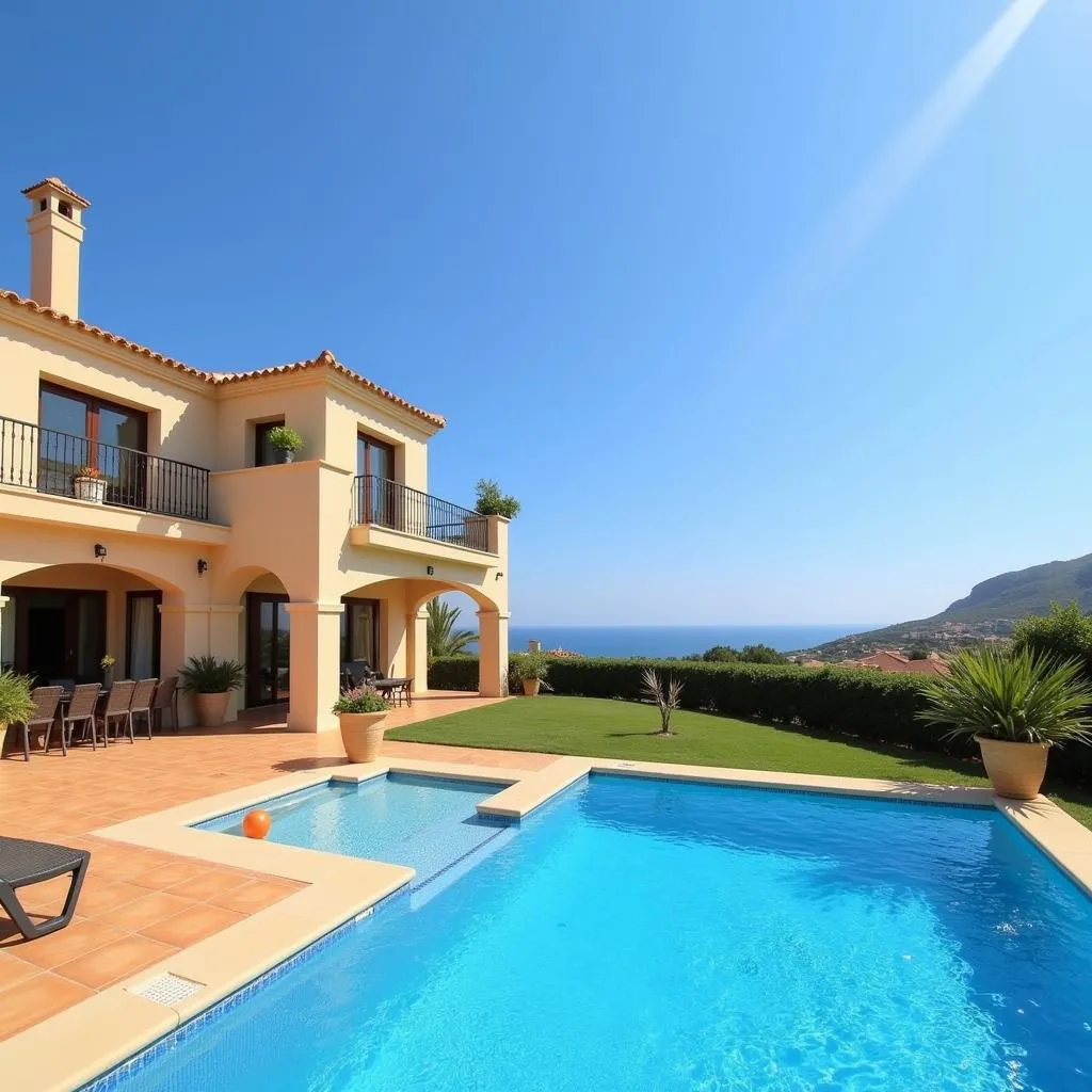 Luxury Spanish villa with private pool overlooking the Mediterranean in Moraira.