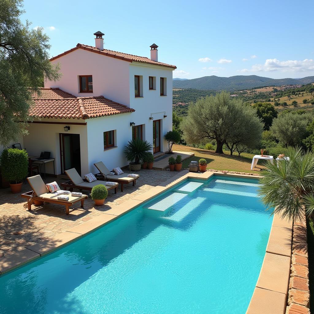 Luxurious Spanish villa nestled among an olive grove