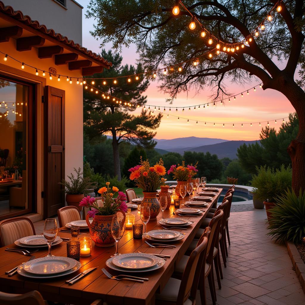 Outdoor Dining Area at a Spanish Villa